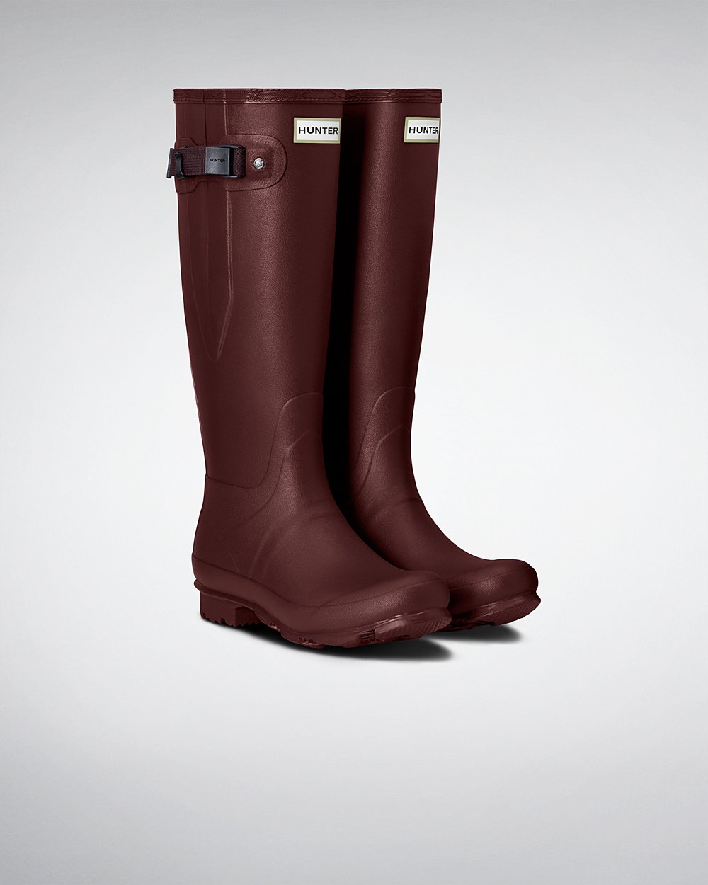 Hunter Mujer Norris Field Side Adjustable - Botas de Lluvia Moradas Rojas - 869-UNHOMD